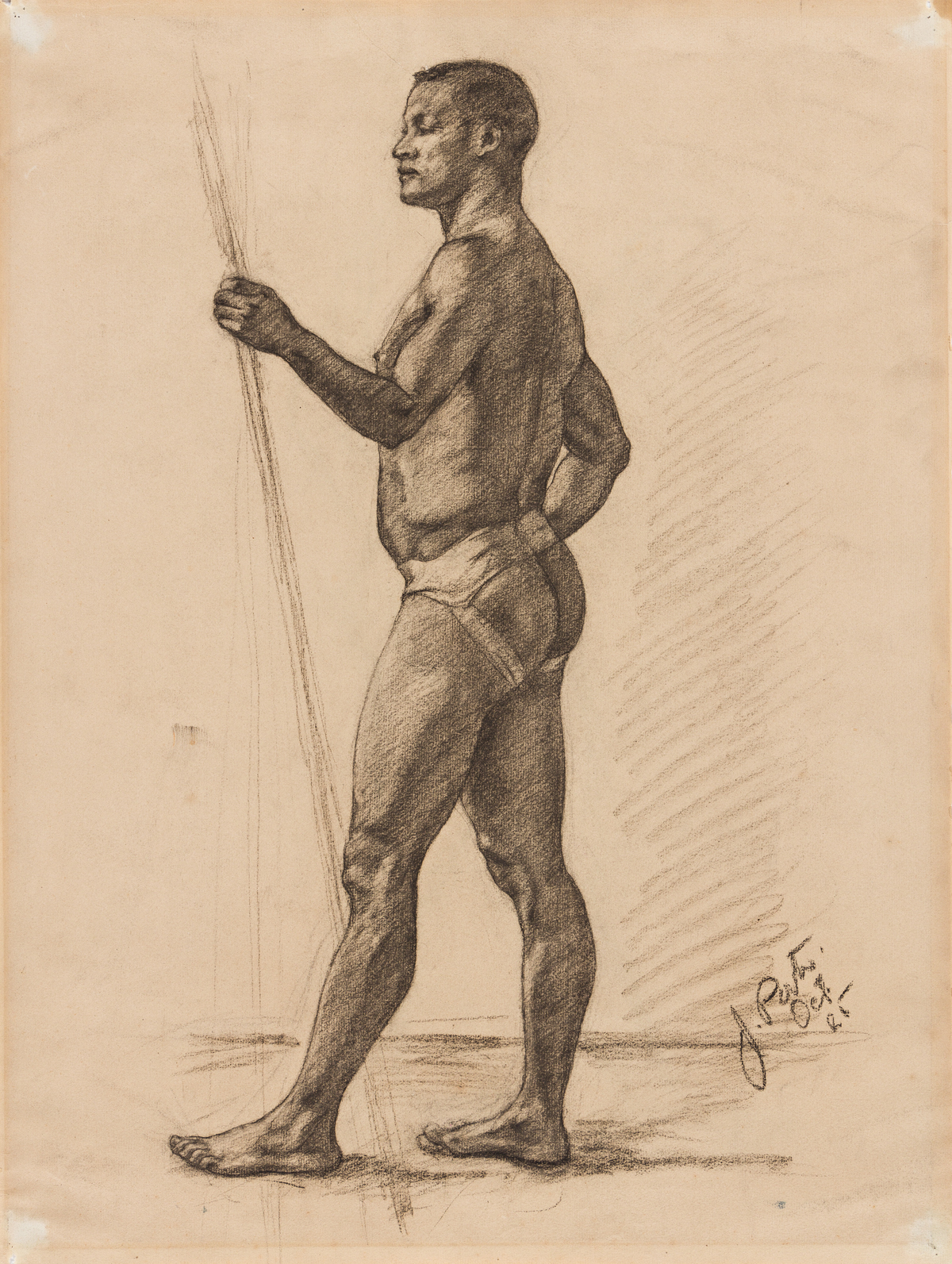 JAMES A. PORTER (1905 - 1970) Untitled (Male Nude).